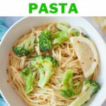 Lemon broccoli pasta pinnable image.