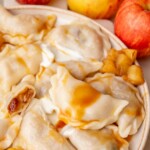 Apple pierogi pinnable image.