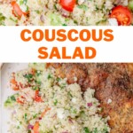 Couscous salad pinnable image.